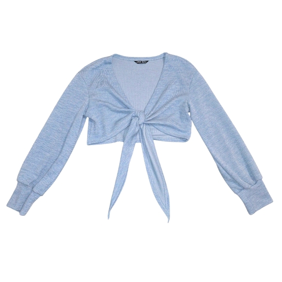 [Set of 3] SHEIN Boho Cardigans and Crop Top Size Medium White and Blue Floral - Picture 4 of 8